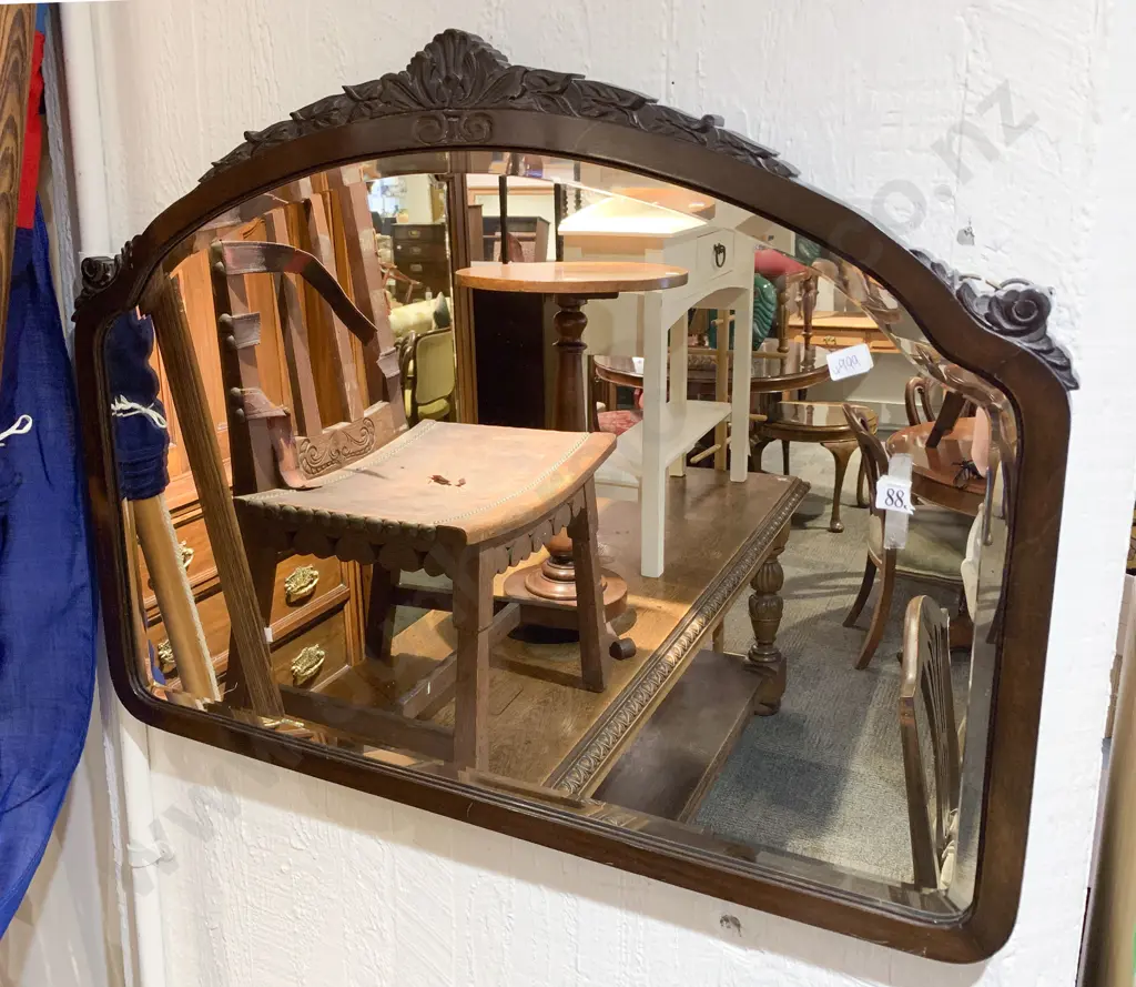 Mahogany Bevelled Wall Mirror Image 1++