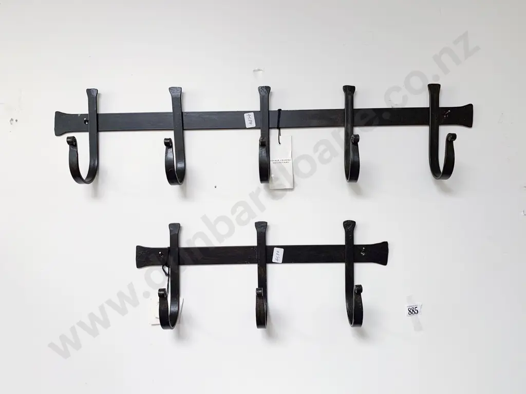 Set of Two French Country Collection Metal Coat Hooks Image 1++