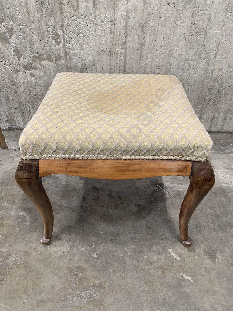 Late Victorian Cabriole Leg Dressing Stool Image 1++