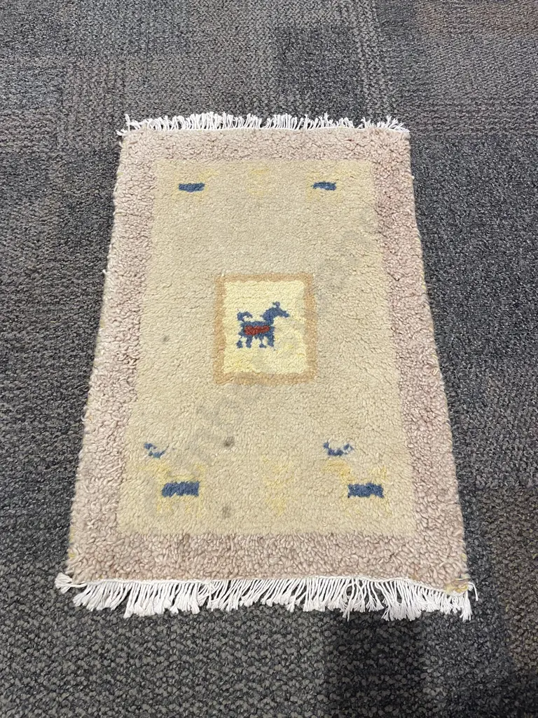 Small Chinese Mat and Larger Modern Rug Image 1++