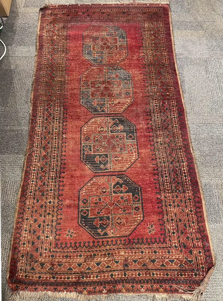 Antique Afghan Turkoman Rug Image 1++